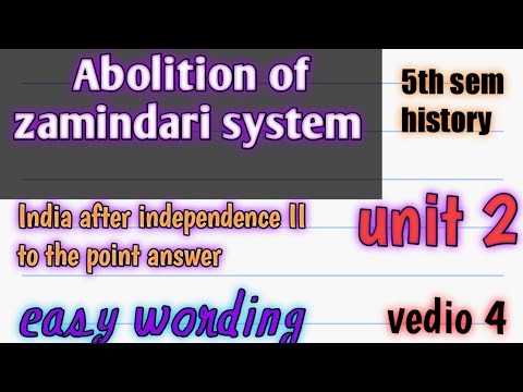 write a short note on zamindari system