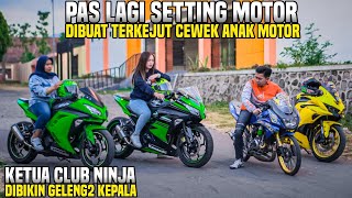AN UNEXPECTED MEETING BETWEEN THE MOTORCYCLE CLUB CHAIRMAN AND A GIRL BIKE WHILE SETTING UP THE M...