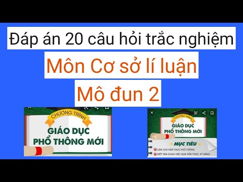 Đáp án 20 câu hỏi trắc nghiệm mô đun 2 môn Cơ sở lí luận | Tóm tắt các nội dung nói về 20 câu hỏi trắc nghiệm mới cập nhật