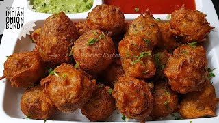Crispy Mysore Onion Bonda Recipe in Hindi - South Indian Tea Time Snack/ Pakora/ Kanda Bhaji Bonda