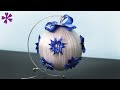 DIY Ribbon Christmas ball with kanzashi flowers (ENG Subtitles) - Speed up #711