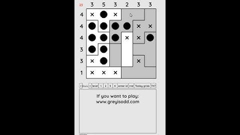 Grey is Odd - Today grids. Solution level 1 6X6 dated 05-28-2024 #logicpuzzles #logicgames  #games