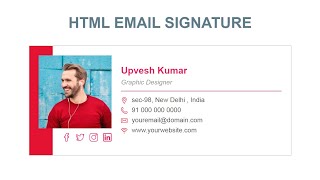 Creative email signature using by html