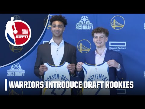 Warriors introduce Brandin Podziemski, Trayce Jackson-Davis in rookie press conference | NBA on ESPN