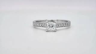 Princess Cut Diamond Engagement Ring | 0.50 Carat E VS2 GIA | 18k White Gold