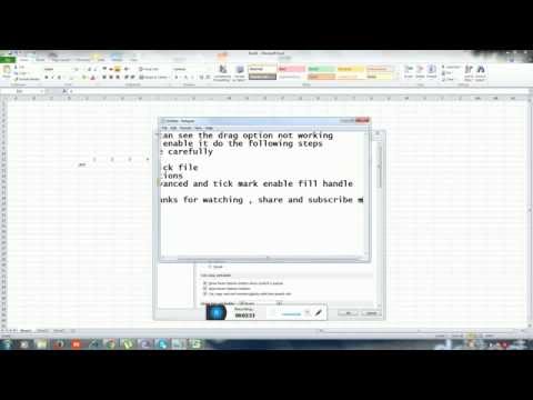 How to turn on drag and drop editing in excel