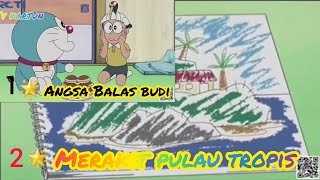 Tv kartun Doraemon Lucu Angsa balas budi dan merakit pulau tropis