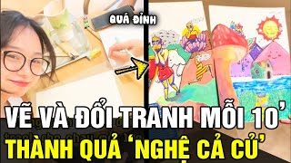 Cùng bạn thân VỪA VẼ VỪA ĐỔI TRANH, hai cô gái tạo nên tác phẩm ĐỘC LẠ nhưng NGHỆ CẢ CỦ | TÁM TV