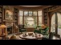 Classic Lakeside Study Jazz 🌸 Smooth Jazz with Bookshelves and Soft Window Light for Focus