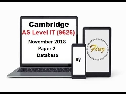 AS Level IT 9626 November 2018 Paper 2 - Database