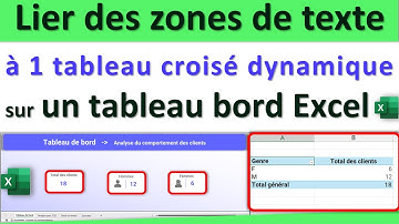 Excel : Lier des zones de texte à un tableau croisé dynamique sur un tableau de bord interactif