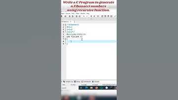 Write a C Program to generate n Fibonacci numbers using recursive function#learn