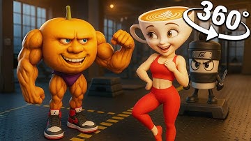 360° - UDIN DIN DIN DUN Flirts with Ballerina Cappuccina, Assassino Gets Revenge! |Gym Drama VR 8K