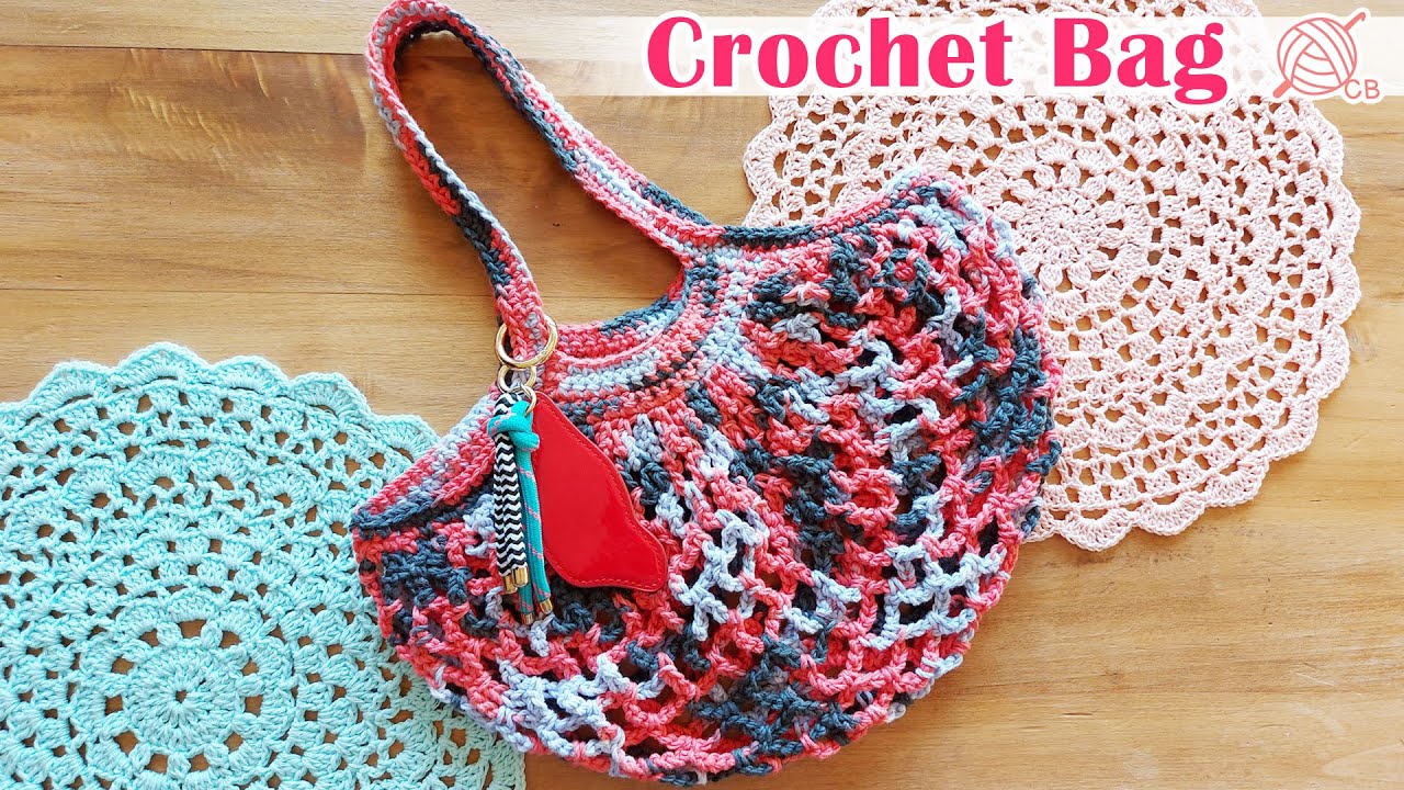 [ENG SUB] Easy Crochet Shopping Mesh Bag - Bolsa fácil de Compras -  French Market Bag Free Pattern
