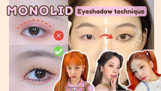 How to MONOLID Eyes EFFECTIVE Makeup with NO TAPE + Make your Eyes Look BIGGER screenshot 5