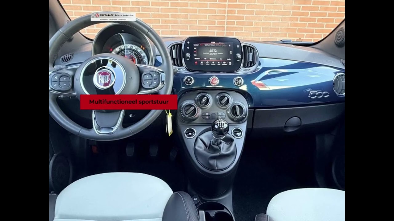 Fiat 500 1.0 Hybrid Dolcevita Panoramadak Half leder Carplay - YouTube