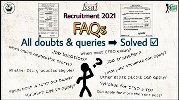 FAQs of Fssai Recruitment 2021 - All doubts & queries ➡ Solved ☑ | CFSO & TO FAQs | FSSAI Exam 2021