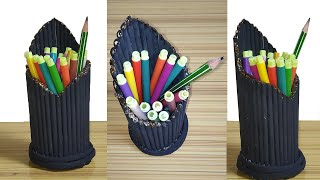 DIY Make a Pen Stand From Newspaper at Home | Waste Material Craft Ideas