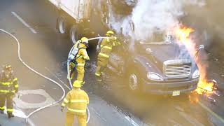 FDNY MANHATTAN PRE-ARRIVAL TRUCK FIRE 6/22/19 FDNY AND PORT AUTHORITY GO TO WORK
