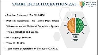 F.O.R.G.E. – Single-Pass Drone 3D Reconstruction & GIS Pipeline | SIH 2026