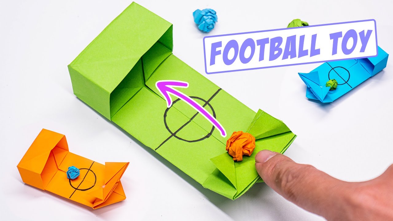 Easy origami FOOTBALL TOY Moving paper toys football pop it YouTube
