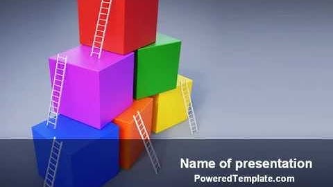 Pyramid of Cubes PowerPoint Template by PoweredTemplate.com