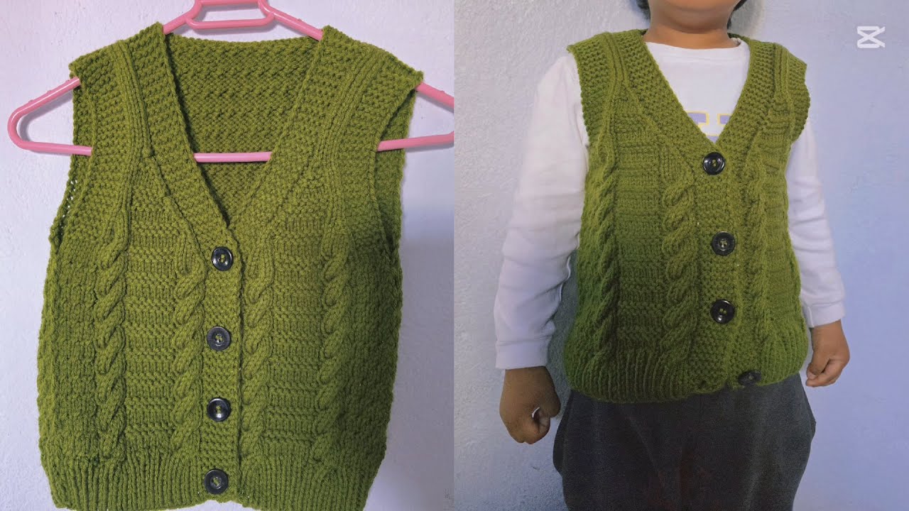 Knitting half sweater for baby/half cardigan