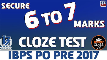 Master Class | Cloze Test | English | Preparation Lecture 14 | IBPS PO 2017