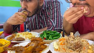 Eating Lunch(Kabuli Pulao, Mutton Rezala,Whole Chicken Roast) With Friends at Zaitoon Biryani House