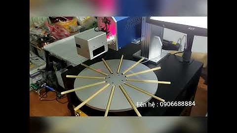 trục xoay khắc ống hút tre, khắc laser siêu tốc fiber co2