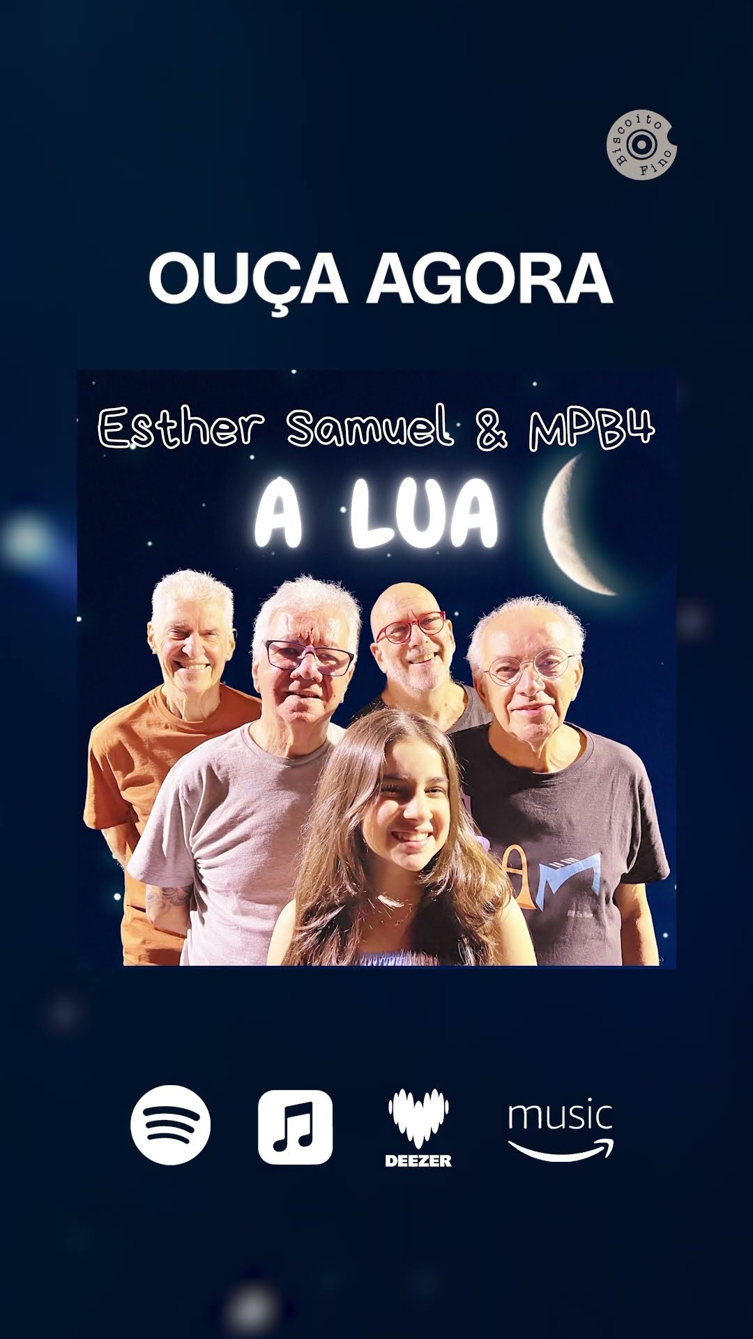 Esther Samuel e o lendário MPB4 se uniram para uma nova versão de “A Lua”, clássico dos anos 80.