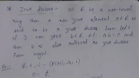 6. Zero divisor in ring theory definition and examples | ring theory | AdnanAlig