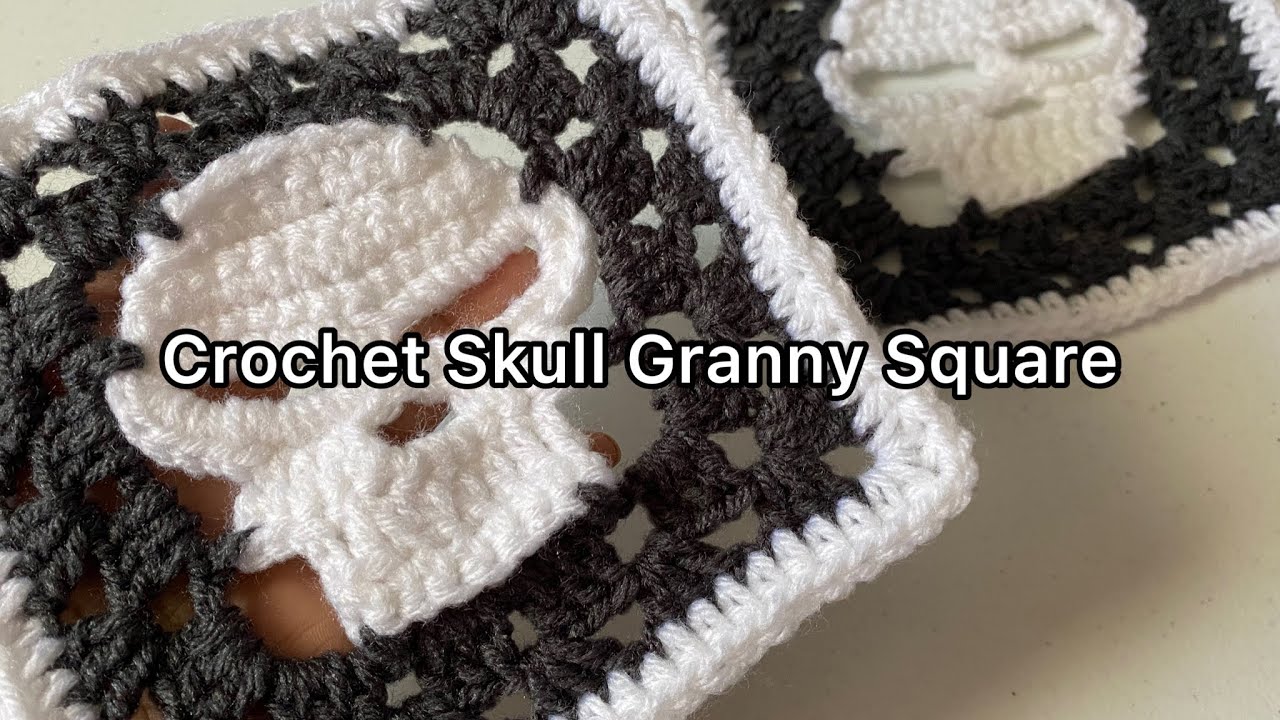 Crochet Skull Granny Square#80