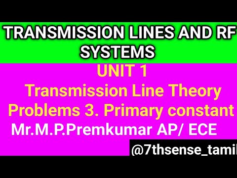 EC3551 Transmission lines and waveguide. unit 1 problem - YouTube