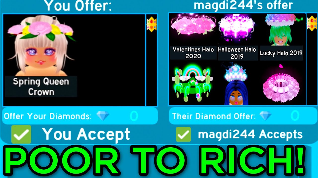 From Poor To Rich Royale High Trading Paperclip Challenge Roblox Youtube
