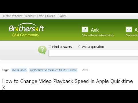 How-To Change Video Playback Speed In Apple Quicktime X