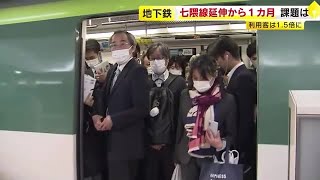 地下鉄「七隈線」延伸から１カ月　乗客１．５倍に　新たに“混雑問題”　平日朝１４０％超も　福岡市 (23/04/27 18:22)