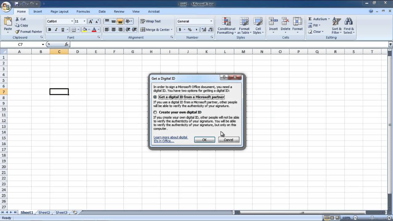 How to Create and Add Digital Signature in Excel