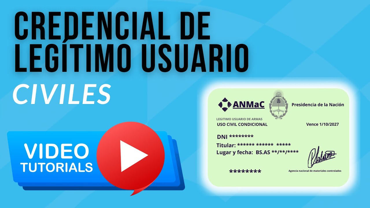 CREDENCIAL DE LEGÍTIMO USUARIO - CIVILES - YouTube