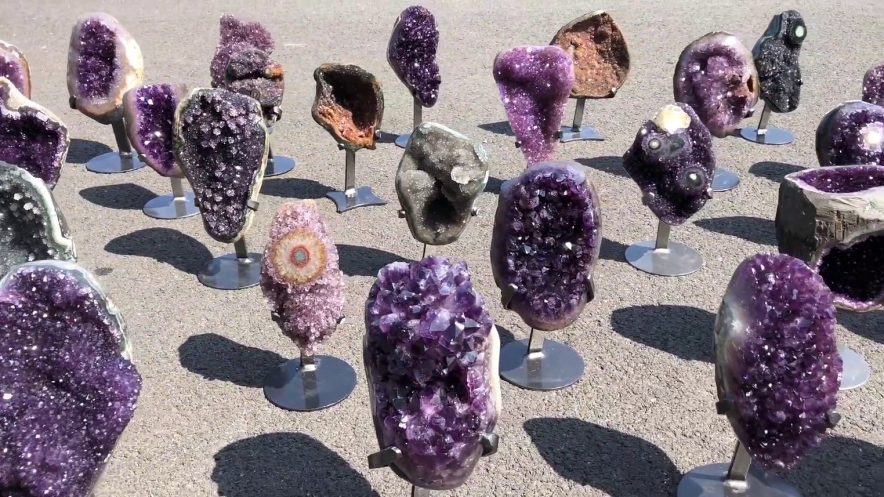 Amethyst Geodes and Clusters on Custom Stands crystal bernard