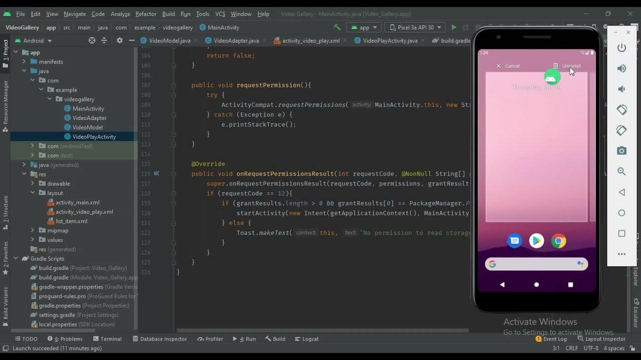 How to make a video player Android Studio Part 2 2021 YouTube