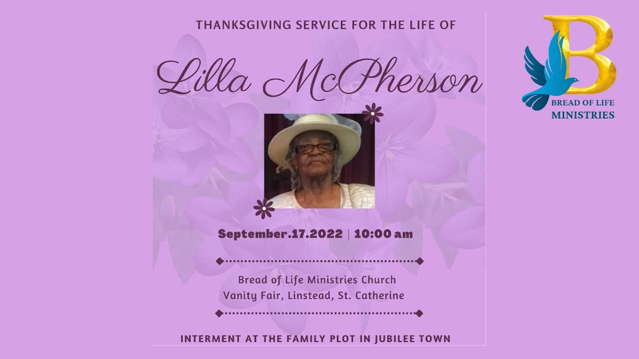 Lilla Howe Thanksgiving Service for the Life of Lilla McPherson | September 17 ...