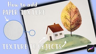 3 ways to add Paper Texture & Texture to objects in Procreate | Procreate tutorial for beginners