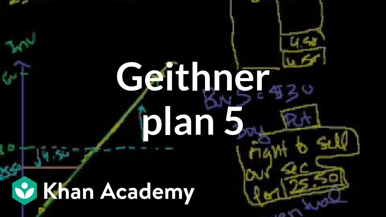 ⁣Geithner plan 5 | Money, banking and central banks  | Finance & Capital Markets | Khan Academy