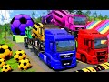 Flatbed Truck McQueen Transportation with Truck Pothole vs Car #10