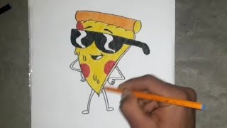 كيف ترسم بيتزا ستيف   How to draw pizza steve