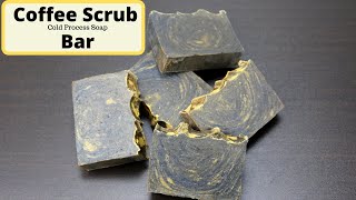 Handmade cold process soap making Coffee Scrub Bar - Exfoliating homemade soap