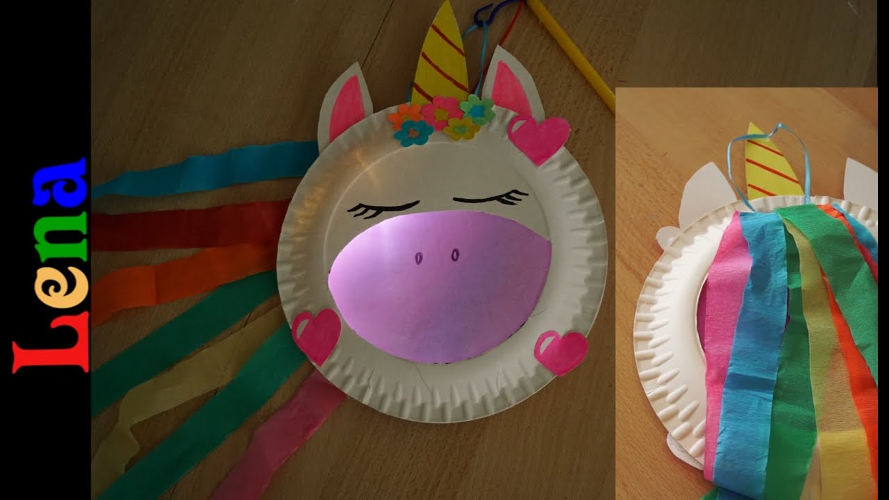 Verwunderlich Laterne Aus Pappteller Einhorn Ebenbild