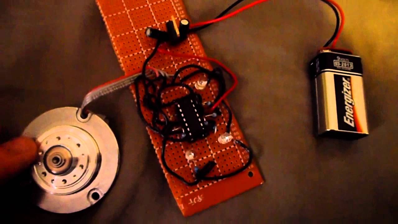 Using Hard Drive Motor to Make Pretty LEDs Blink (aka rotory encoder