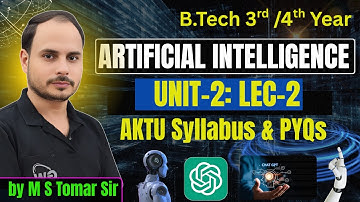 Artificial Intelligence Unit-2 | Lec-2  | AKTU 7th & 5th Sem |  by M S Tomar Sir | Gateway Classes